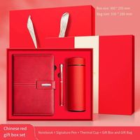 Ensemble cadeau d'entreprise promotionnel de luxe avec logo personnalisé, comprenant une thermos, un stylo et un carnet - Options multicolores, impression sérigraphique