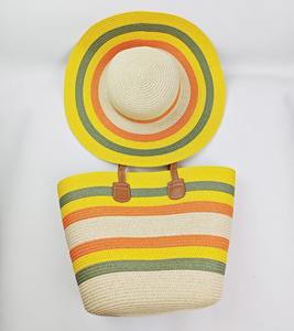 FSP523 été décontracté femmes plage fourre-tout sacs vacances <span class=keywords><strong>chapeau</strong></span> de <span class=keywords><strong>paille</strong></span> ensemble nouveau Style rayé couleur dames <span class=keywords><strong>paille</strong></span> sacs à main <span class=keywords><strong>et</strong></span> <span class=keywords><strong>chapeau</strong></span> de plage - Product Image 6