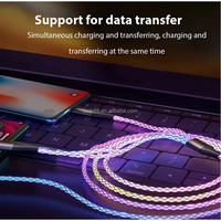 Câble de charge rapide 3-en-1 RGB Flow 66W 5A USB Type-C Micro pour iPhone Samsung – Vente Flash
