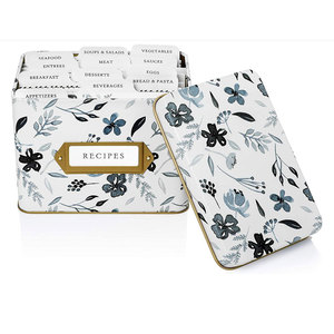 factory free sample custom tin metal recipe box
