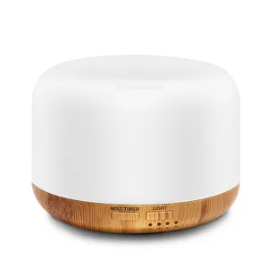 Worldwide Best Selling 300 ML wood grain smart aroma diffuser round humidifier cheap rgb humidifier portable small humidifier