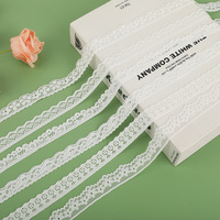 Tissu en dentelle florale blanche élastique de 1,5 cm pour vêtements, matière tricotée en nylon et élasthanne, style frais, marque Acme