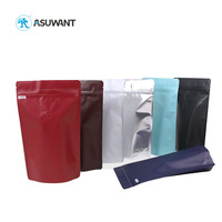 Sac d'emballage en plastique réutilisable à fermeture éclair pour grains de café, sachets d'emballage biodégradables pour aliments avec Valve