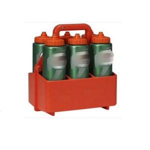 <span class=keywords><strong>Panier</strong></span> porte-bouteilles en plastique pour 6 bouteilles avec poignée - Porte-boissons portable pour activités de plein air - Product Image 1