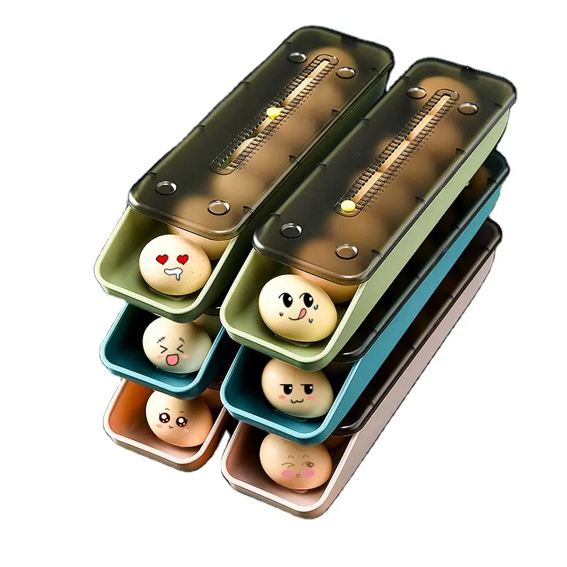 Escritorio Concha multicapa apilamiento simple automático rodante caja de almacenamiento de huevos refrigerador caja de huevos frescos