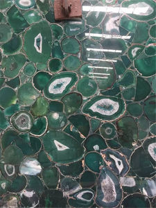 Décoration de luxe naturelle, pierre d'onyx verte semi-précieuse, agate translucide, dalles de pierre lumineuse, Lumistone - Product Image 3