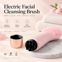 Brosse nettoyante faciale à piles en gros, portable et étanche, pour détaillants, salons et distributeurs