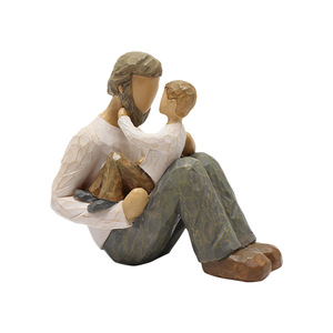 Estatua <span class=keywords><strong>de</strong></span> <span class=keywords><strong>Padre</strong></span> e <span class=keywords><strong>Hijo</strong></span> con Diseño <span class=keywords><strong>de</strong></span> Figura sin Rostro, Artesanía en Resina, Decoración Creativa para el Hogar y Escritorio - Product Image 4