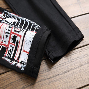 Mode Heren Denim <span class=keywords><strong>Jeans</strong></span> Man Slanke Patch Katoenen Letterprint Heren <span class=keywords><strong>Jeans</strong></span> Broek - Product Image 6
