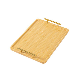 Bamboo tea <b>tray</b>, <b>small</b> <b>tray</b> for home and hotel use, rectangular dessert plate, modern Chinese style tea <b>tray</b> with handles - Product Image 5
