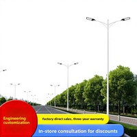 Lampadaires à double bras en gros ; Poteaux d'éclairage en acier galvanisé à chaud (6m-12m) ; Luminaires routiers urbains LED 100W à indice de protection IP65
