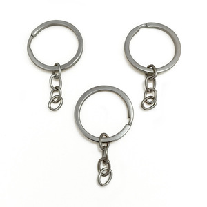 Stainless Steel <b>Key</b> <b>Ring</b> With 4 Link Polished Chain Round Metal Keychain <b>Bag</b> Charm - Product Image 3