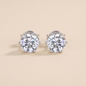 Boucles <span class=keywords><strong>d</strong></span>'oreilles clous pour femme en argent 925, style de luxe, moissanite VVS taille ronde 0,5 carat, <span class=keywords><strong>prix</strong></span> <span class=keywords><strong>d</strong></span>'<span class=keywords><strong>usine</strong></span>, <span class=keywords><strong>bijoux</strong></span> <span class=keywords><strong>fantaisie</strong></span> en promotion - Product Image 5