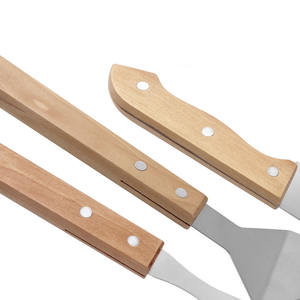 Outdoor <b>BBQ</b> grill set suitable for outdoor <b>charcoal</b> grilling home use includes tongs wooden-handled kitchen knife - Product Image 5