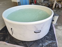 Spa Rond Gonflable d'Extérieur Succès Commercial pour 4 Personnes, Bain à Remous en PVC et Piscine