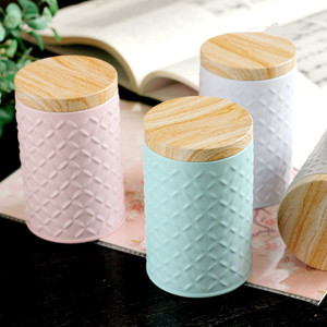 High-End Wood Grain Tin Box 7.3x11.5cm Solid Metal Storage Box Home Organizer Coffee Tea Cans Christmas Gifts