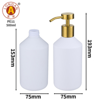 Distributeur de savon en plastique écologique de 500 ml avec logo personnalisé et tête de pompe en métal pour les marques de cosmétiques et de soins de la peau