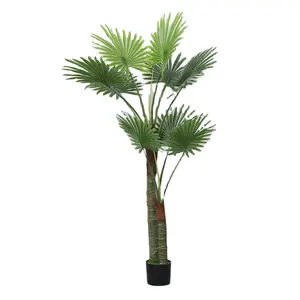 Duofu Tropical Large Artificial Green Plant California Leaf Sunflower Floor Potted Living Room Decoration Pieces Palm