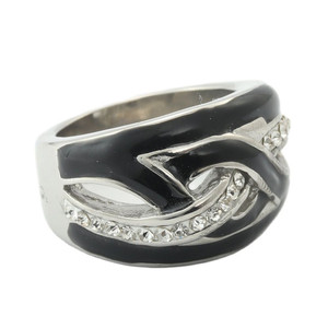 Anillo Geométrico de Acero de Titanio Plateado, Morado, Negro con Incrustaciones, Estilo Retro, Unisex, Joyería de Moda, Regalo 290127 - Product Image 5