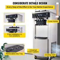 Stock d'entrepôt SIHAO de machine à crème glacée 8228H000, trois saveurs avec certification CE, machine à crème glacée