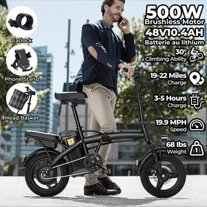 Vélo électrique US en stock, 500W, 14 pouces, <span class=keywords><strong>pliable</strong></span>, moteur arrière sans balais, batterie lithium 48V 500Wh, pour trajets urbains et appartements - Product Image 1
