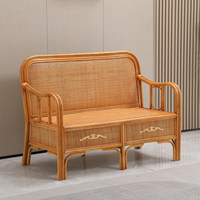 Ensemble de canapés de luxe en rotin naturel tressé à la main, mobilier de salon, pack complet avec table basse, pour projets de véranda et de complexe hôtelier