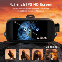 Télémètre portatif numérique avec vision nocturne, jumelles numériques avec écran IPS de 4,5 pouces, zoom 10x, vidéo/photo 1080P, portée de 2 à 600 m, camping, randonnée, navigation