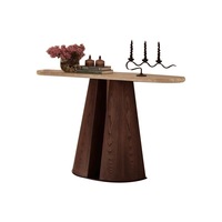 Table console en bois moderne OKI - Plateau en bois facile à nettoyer, design réglable pour salon, bureau à domicile, chambre, entrée, couloir
