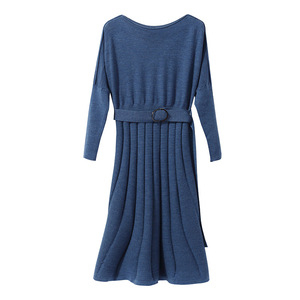 <span class=keywords><strong>Robe</strong></span> en <span class=keywords><strong>laine</strong></span> tricotée à manches longues pour femmes, nouvelle collection - Product Image 2
