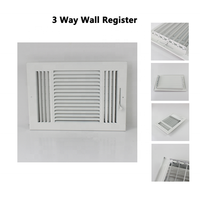 Grille de ventilation murale rectangulaire en acier pour CVC, moderne, avec registre de chauffage, fonction de ventilation réglable, taille et couleur personnalisables, installation facile