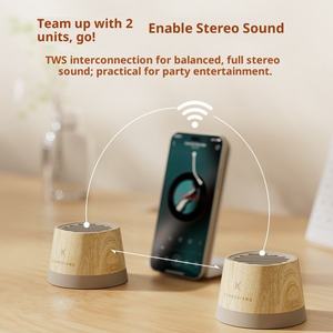 Wood Grain Magnetic BT <b>Speaker</b>, Portable Mini <b>Speaker</b>, Magnetic Wireless Charger Mobile Subwoofer, Mobile Phone <b>Stand</b> - Product Image 3