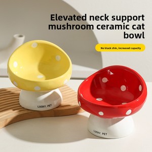Mignon bol en céramique surélevé en forme de champignon, incliné, anti-vomissement, pour l'alimentation <span class=keywords><strong>et</strong></span> l'eau des chats <span class=keywords><strong>et</strong></span> petits chiens - Product Image 3