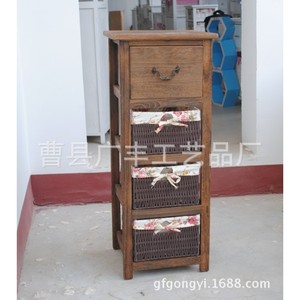 ตู้เก็บของสีน้ำตาลพร้อมช่องเก็บของ 4 ช่องสำหรับตู้ในห้องนั่งเล่น - Product Image 3