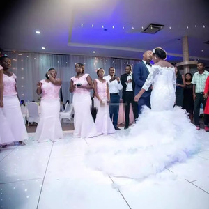 Mermaid Wedding Dress Women Plus Size White Lace Sweetheart Neckline Natural Waistline Polyester Fiber Custom Made - Product Image 3