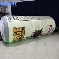 Décoration publicitaire avec logo imprimé pour les canettes de boissons gonflables, ballon gonflable en forme de grande bouteille de jus