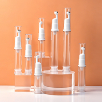 Flacon roll-on sans air transparent de 5 ml, 10 ml, 15 ml, rechargeable, pour sérum cosmétique, flacon roll-on sous vide pour crème pour les yeux