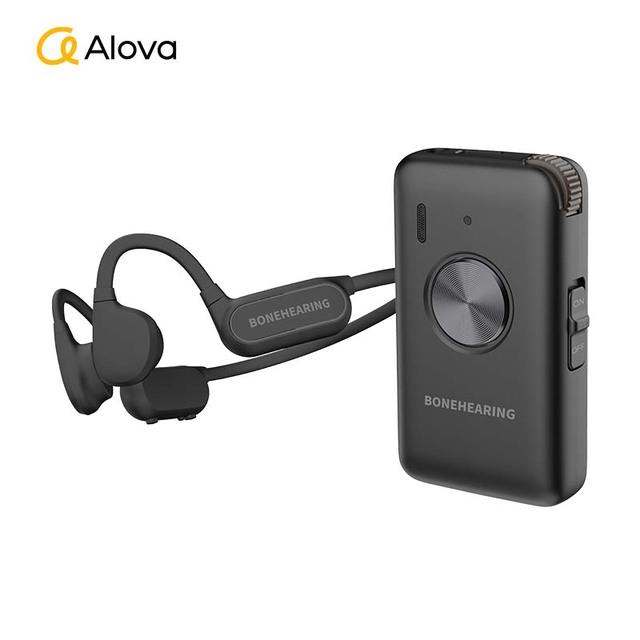 ALOVA TV Sound Amplifier Device Headset Wireless Bluetooth Earphones Bone Conduction Hearing Aids Headphone for Elderly