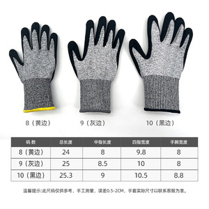 Guantes anticorte nivel 5 con palma recubierta de nitrilo para corte de vidrio, carpintería y uso en la cocina - Product Image 1
