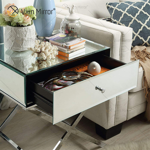 Vanity Hiện Đại WXF-046 Bạc Thép Không Gỉ Đồ Nội Thất Pha Lê Đầu Giường Với 1 Ngăn Kéo Nhân Đôi Cạnh Giường Ngủ Bảng - Product Image 6