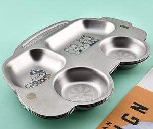 304ステンレス鋼ランチプレート環境にやさしいコンパートメントトレイ子供用学校食器 - Product Image 6