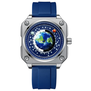 Orologio BINBOND di Lusso, Nuovo Design Creativo con Grande Quadrante Luna Terra Stelle, Automatico al Quarzo Impermeabile per Uomo - Product Image 2