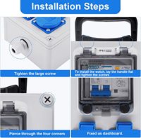 Boîte de distribution de prises portables d'extérieur étanche IP44 industrielle 400V 16A 3 prises RCD