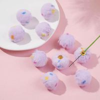 Pendentif pompon suspendu en fausse fourrure de lapin à pois 8 couleurs de 30 mm, boule en peluche douce, accessoire de porte-clés DIY, pendentif en acrylique
