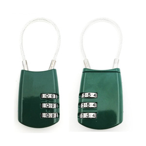 Cerradura de Combinación de Aleación CH 017L de Venta Directa de Fábrica, Redefinible, con Cable de Acero para Bolsos y Maletas, 86x30x9mm, Aleación de Zinc - Product Image 3