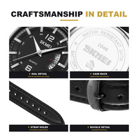 Jam Tangan Quartz Pria SKMEl 2046, Jam Tangan Pria Berkualitas Tinggi 3ATM Analog Sport Tahan Air, Jam Tangan Quartz Sport untuk Pria