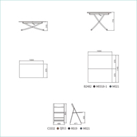 Meuble convertible à économie d'espace, table à manger de bonne qualité, gain de place, table basse