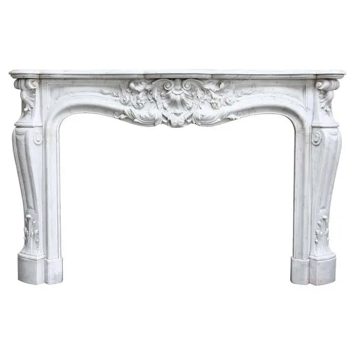 New Design Decorative White Natural Stone Marble Fireplace Antique Marble Fireplace Carrara Marble Monumental