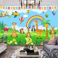 Papier peint personnalisé pour enfants, assurance qualité, motifs animaux mignons, usage commercial pour chambre d'enfant, décoration intérieure