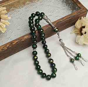Rosario Islámico con Cuentas Explosivas de Vidrio, Cuentas de Oración Musulmanas Tasbih de 10 mm, 33 Piezas, Pulsera Colorida, Regalo de Ramadán, Venta al por Mayor - Product Image 4