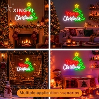 Panneau néon acrylique Joyeux Noël avec lumières LED rouges/vertes, couleurs personnalisables pour la publicité et la décoration murale des parcs